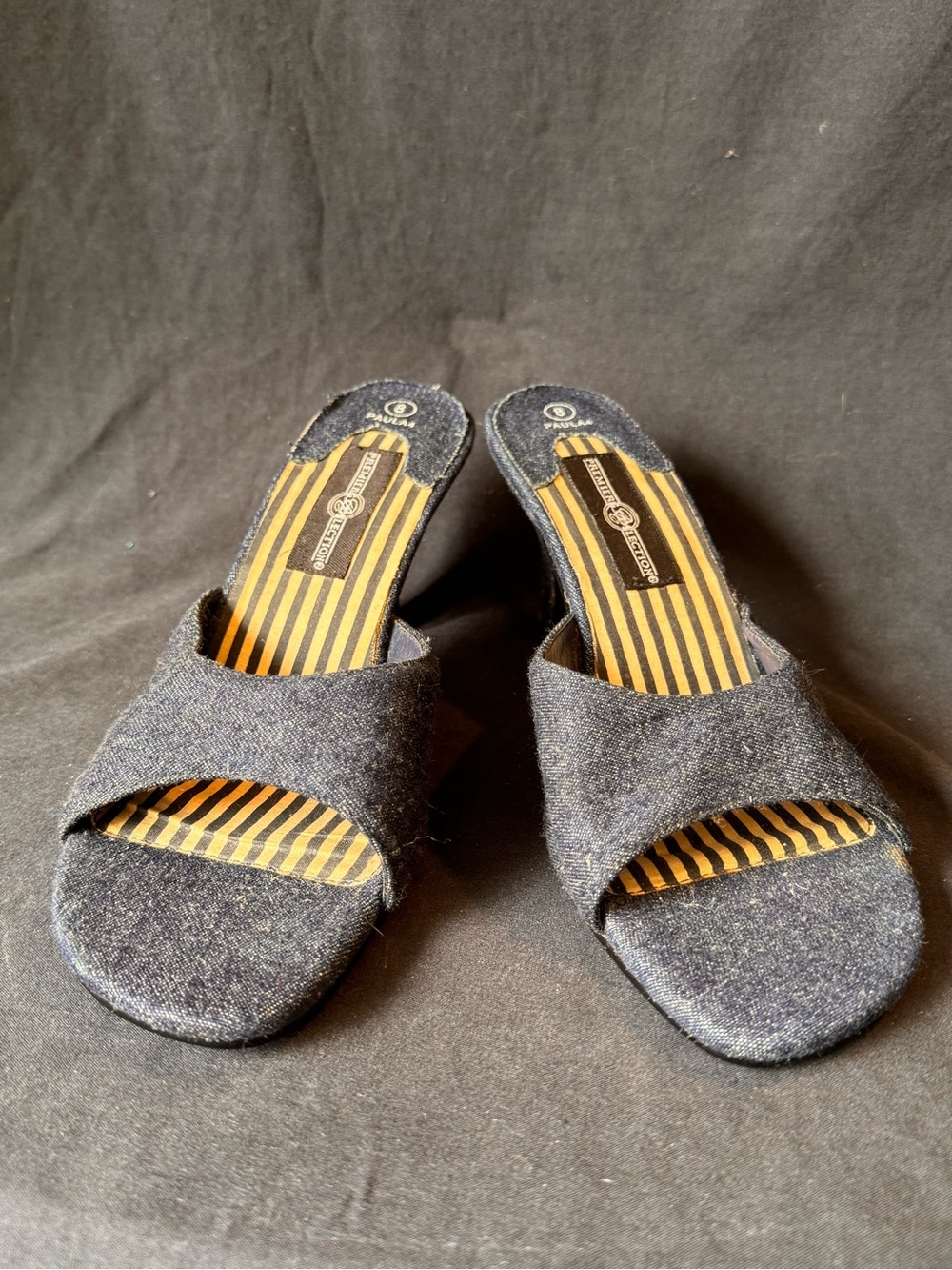 Paula Dark Denim Open-Toe‎ Slide Mules